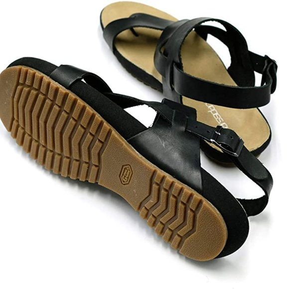 Harssidanzar Men's Genuine Leather Sandals - Black - Picture 3 of 7